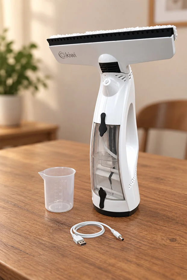 Şarjlı Cam Silme Temizleme Makinesi Spreyli Ve Vakumlu 100 ml Kapasiteli Kwc-7106